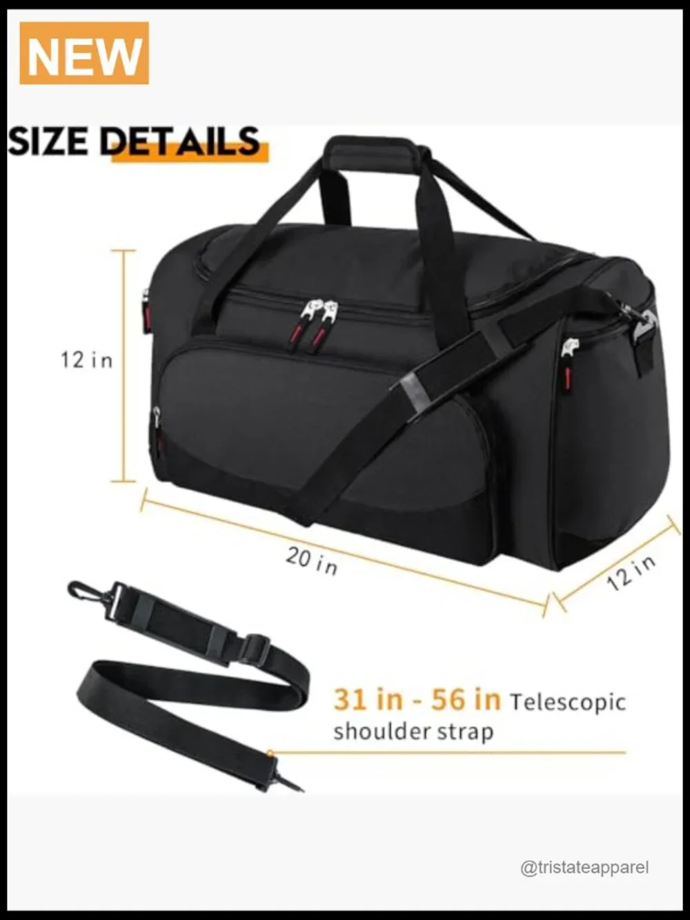 50L Large Durable Duffle Bag for Travel Workout Fitness Sport